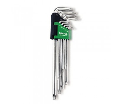 Набір Г-обр. ключів TORX T10-T50 9од. супердл. з отвором GAAL0915
