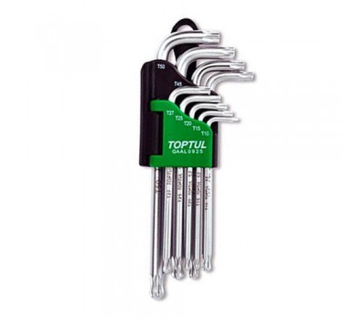 Набір Г-обр. ключів TORX T10-T50 9од. довгих з відп. та кулею GAAL0925